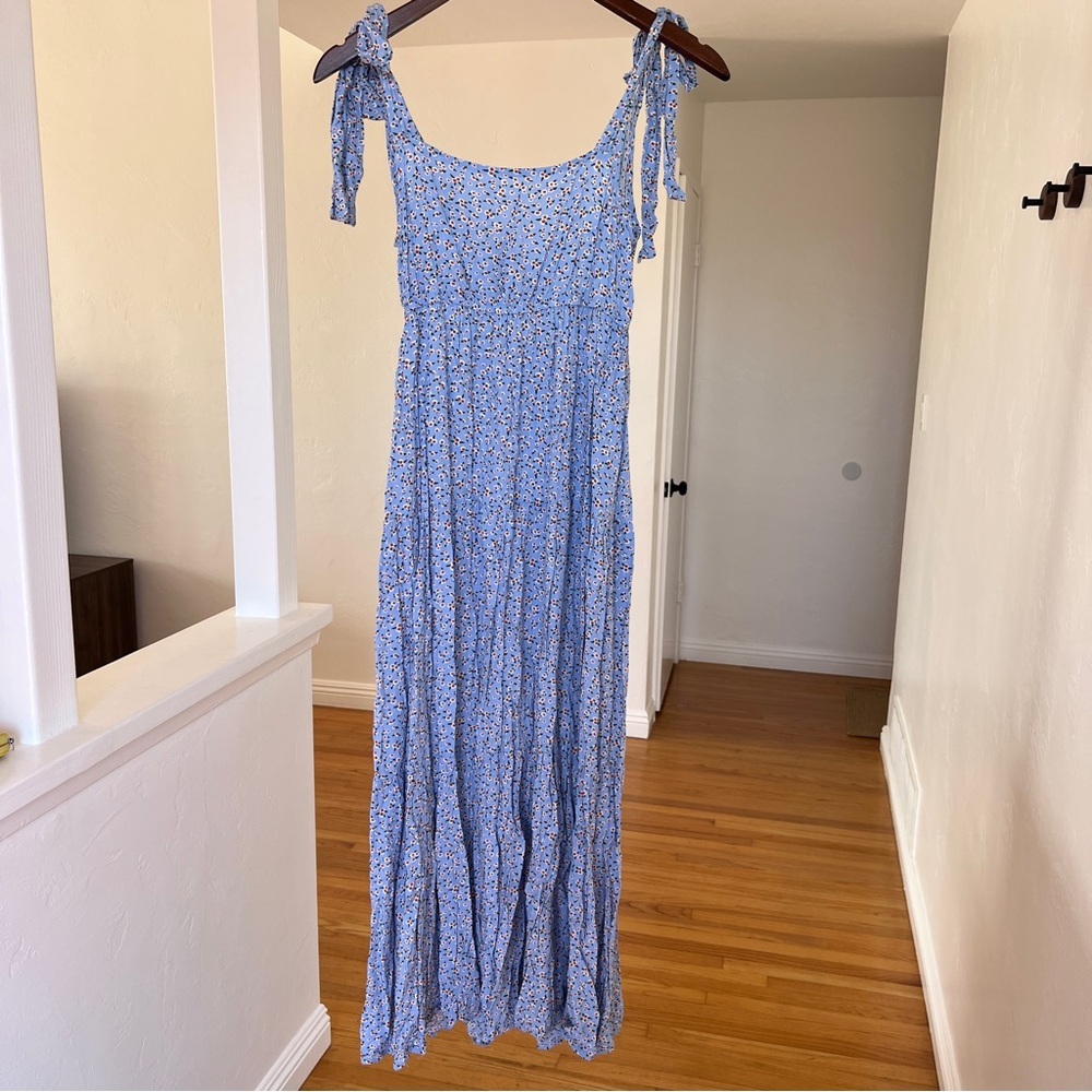 Blue Floral Maxi Dress​